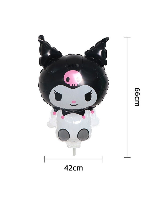 kuromi Birthday balloon set, including 5 Kuromi-themed balloons, and one pink number 1 balloon - Image 2